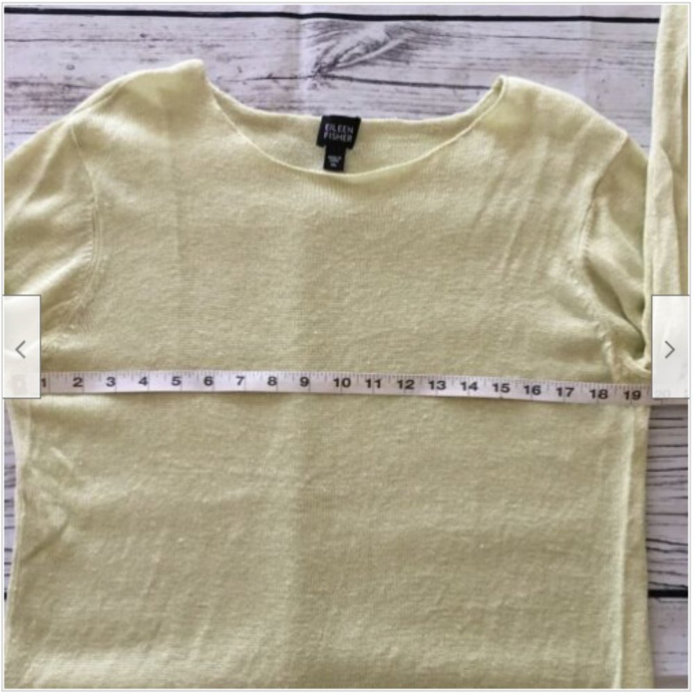 Eileen Fisher 100% Linen Long Sleeve Sweater Top - Picture 6 of 8